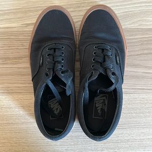Vans Authentic Black Canvas with Gum Sole